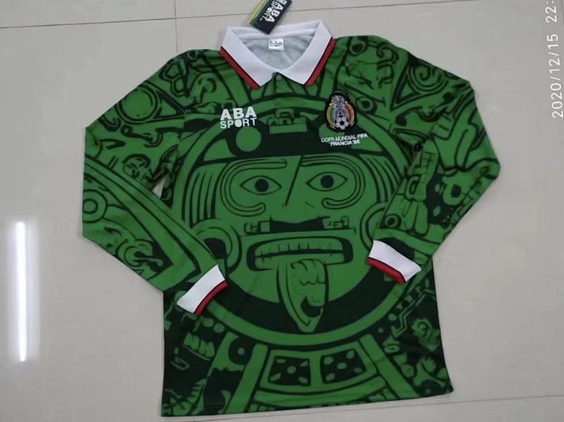 1998 Mexico Home Retro Long Sleeve Jerseys