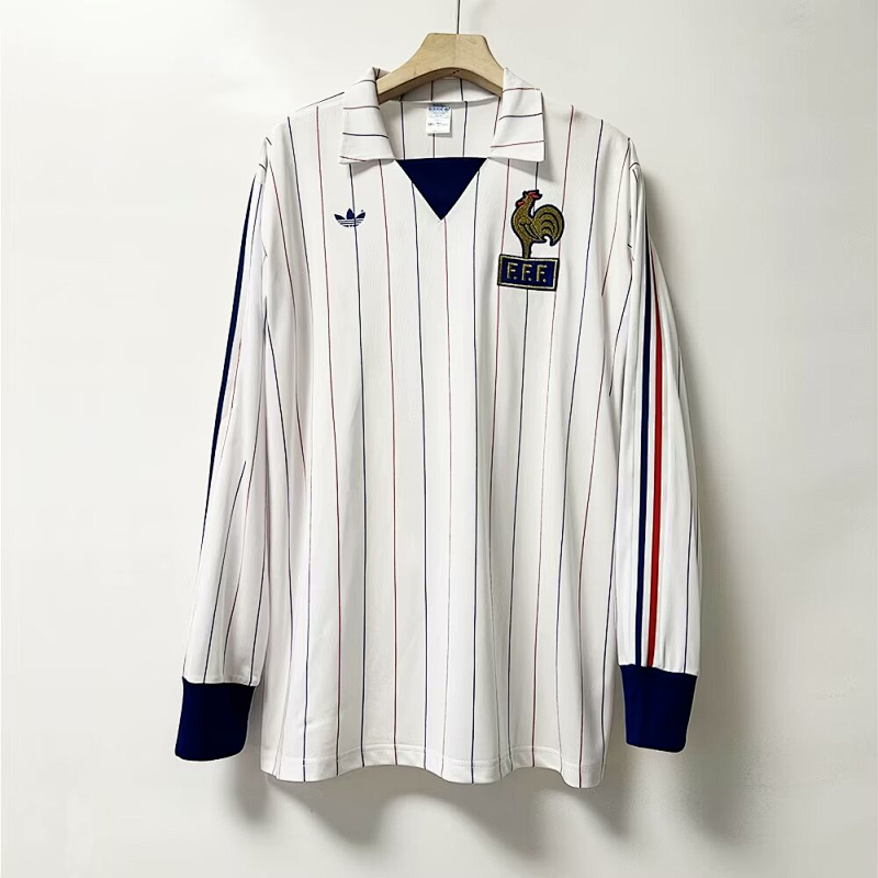 1980-82 France Away Retro Long Sleeve Jerseys