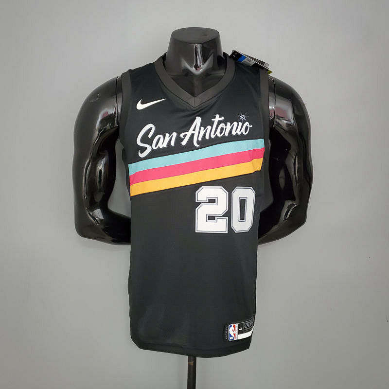 New GINOBILI#20 season Spurs City Edition black NBA jersey S-XXL