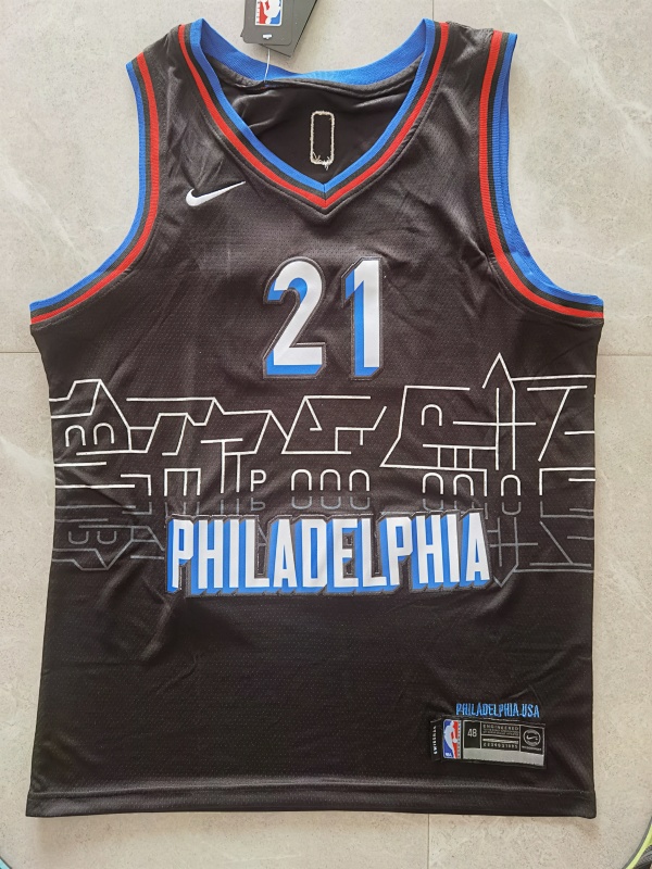76ers #21 Dlack City Edition Embroidery