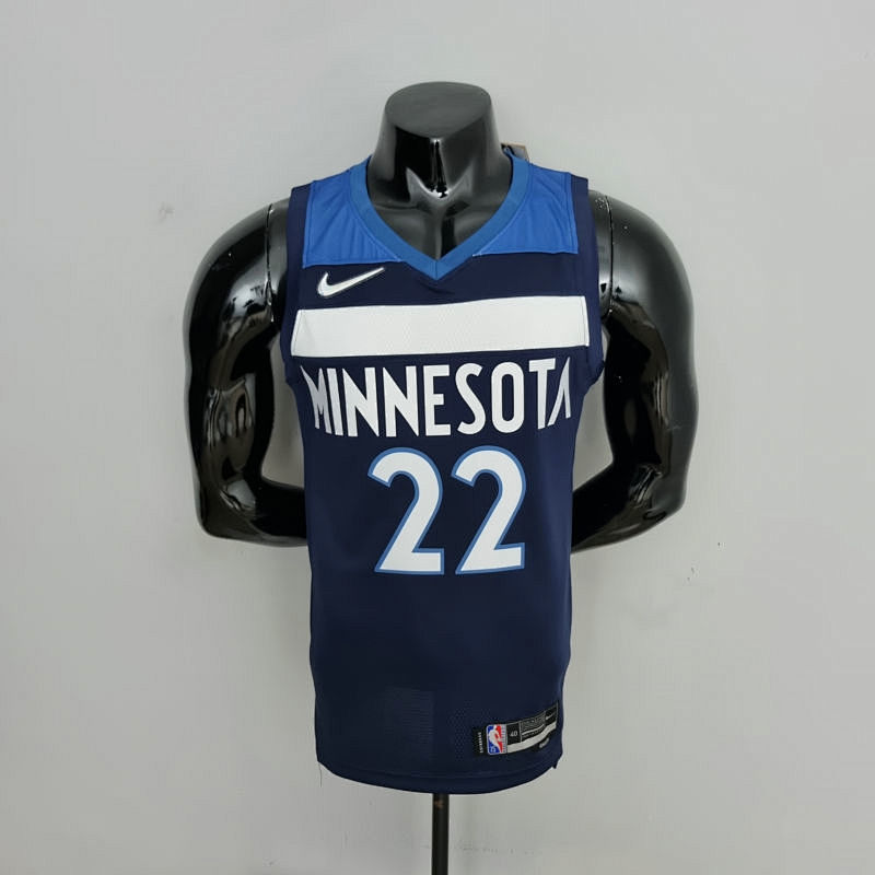 75th Anniversary Minnesota Timberwolves Wiggins #22 Royal Blue NBA Jersey S-XXL