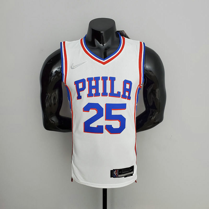 75th Anniversary Philadelphia 76ers SIMMONS#25 White NBA Jersey S-XXL