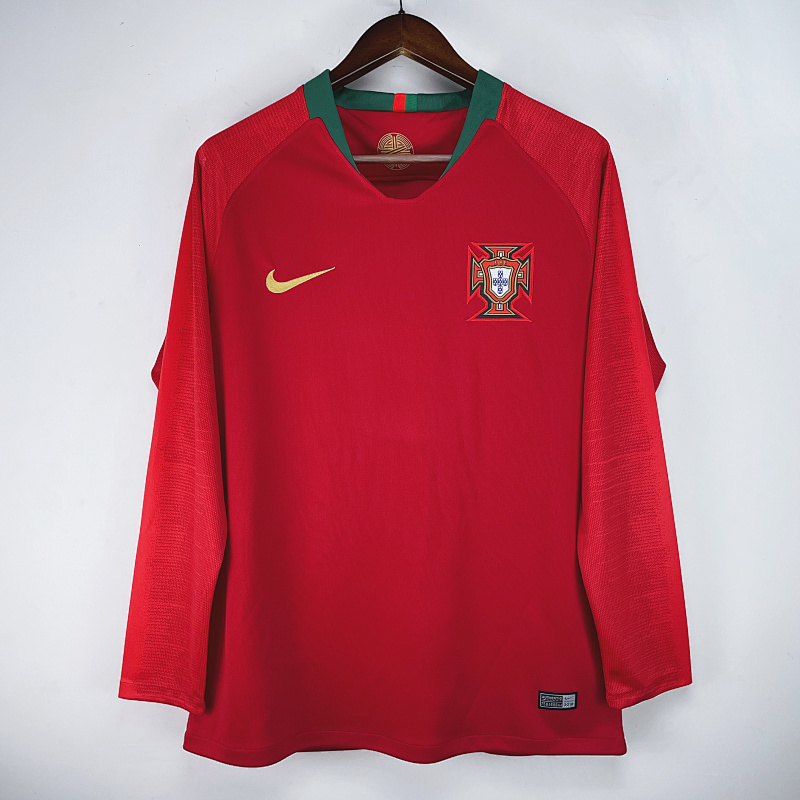 2018 Portugal Home Retro Long Sleeve Jerseys