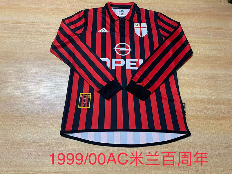 99-00 AC Milan Home Retro Long Sleeve Jerseys