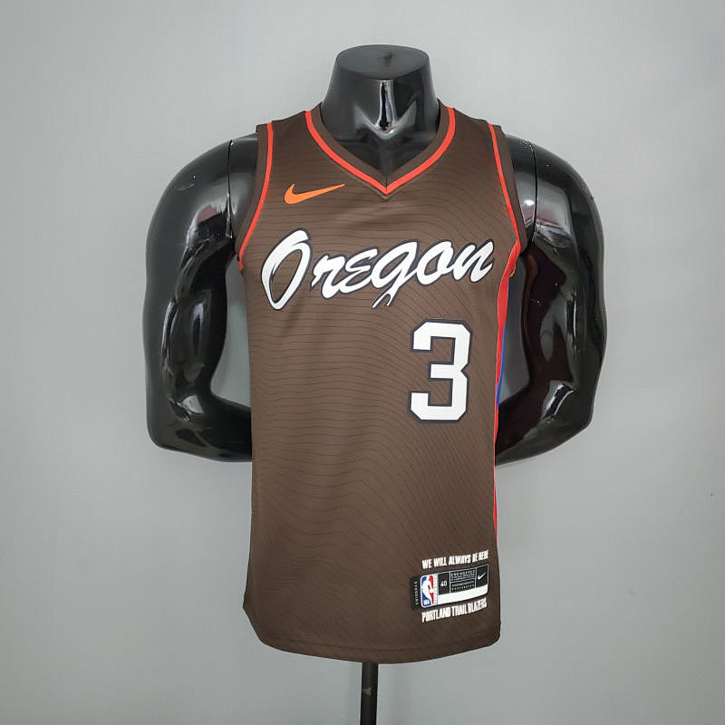 2021 McCOLLUM#3 Trail Blazers City Edition Brown NBA Jersey S-XXL