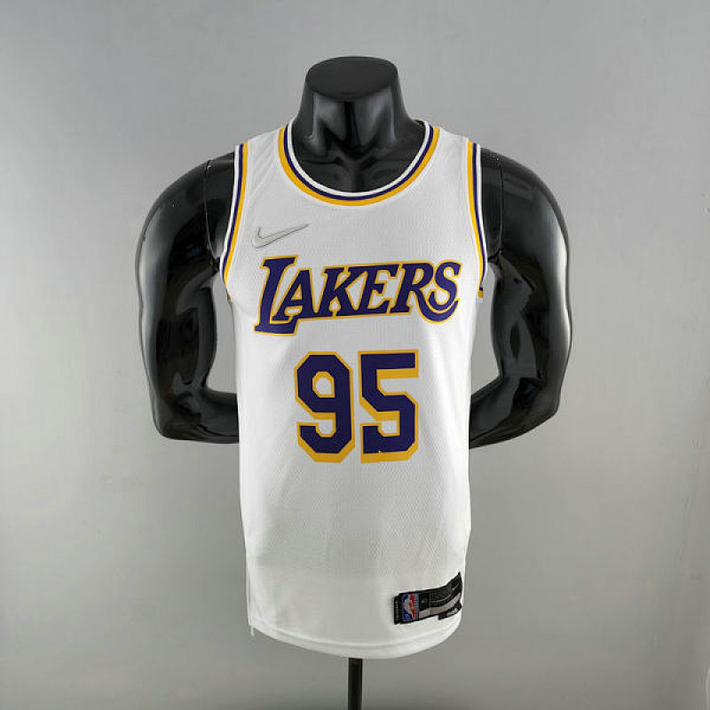 75th Anniversary TOSCANO #95 Los Angeles Lakers White NBA Jersey S-XXL