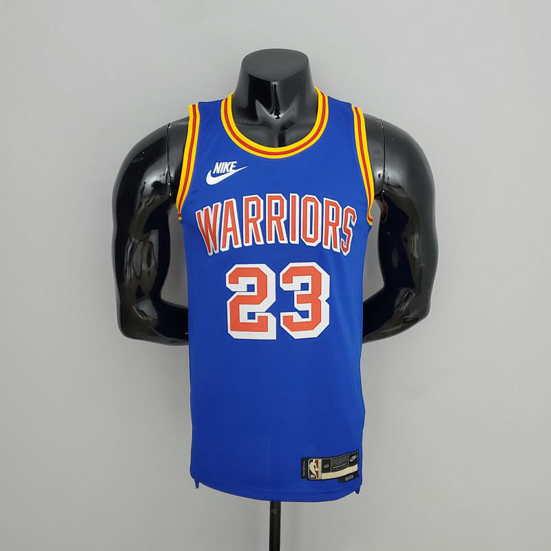 75th Anniversary Green#23 Warriors Vintage Blue NBA Jersey S-XXL