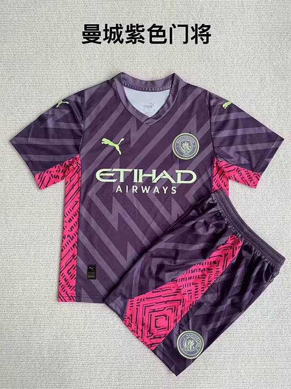 23-24 Manchester City Goalkeeper Kids Jerseys