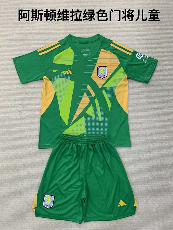 24-25 Aston Villa Goalkeeper Kids Jerseys