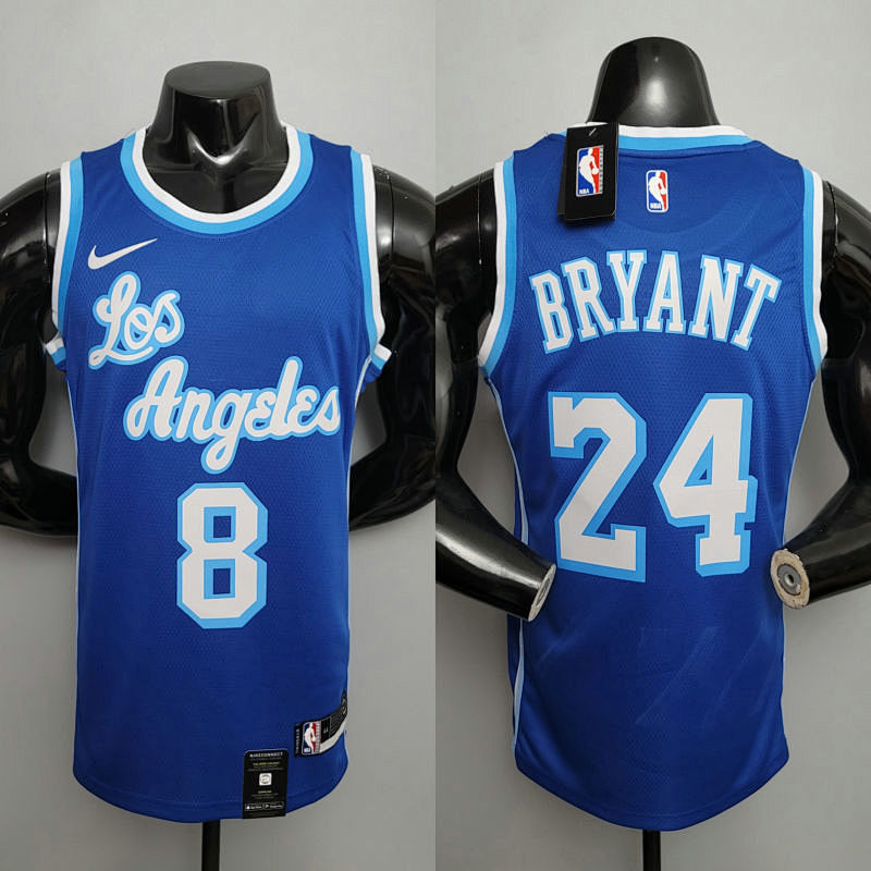 Retro Before Bryant #8 After Bryant #24 Lakers blue NBA jersey Size XS-XXL