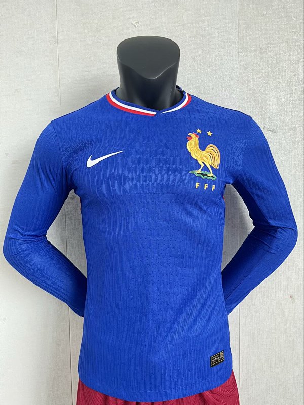 2024 France Home Player Version Long Sleeve Jerseys