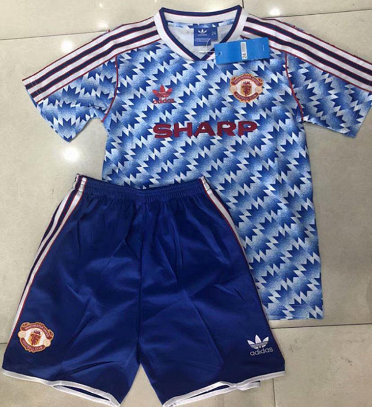 90-92 M-anchester U-nited Away Retro Kids Jerseys