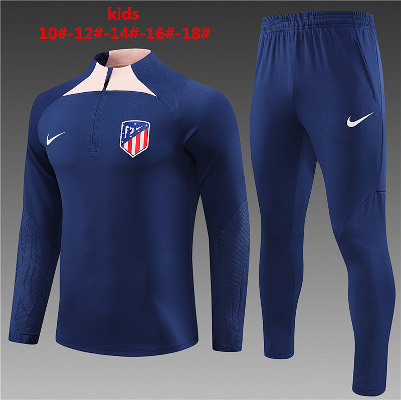 23-24 Atletico Madrid Kids Long Sleeve Training Suit