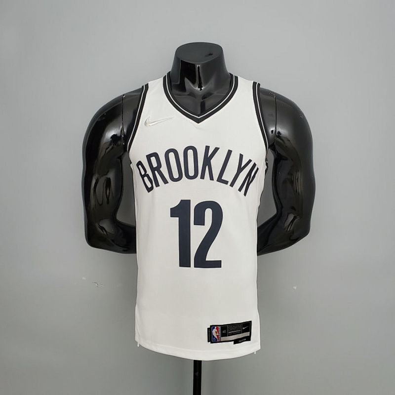 75th Anniversary Harris #12 Nets White NBA Jersey S-XXL