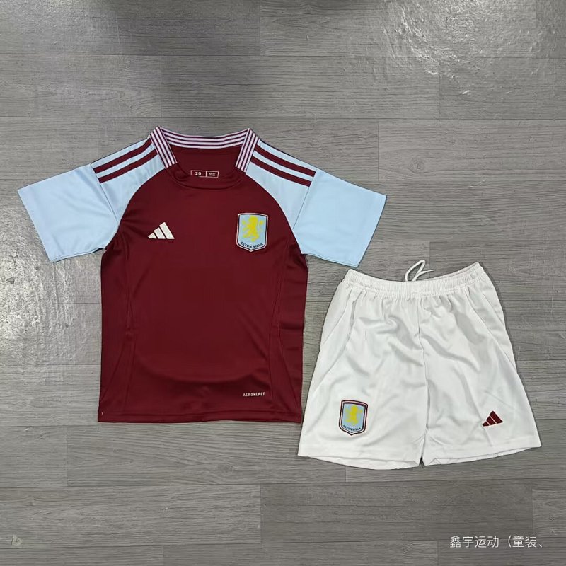24-25 Aston Villa Home Kids Jerseys