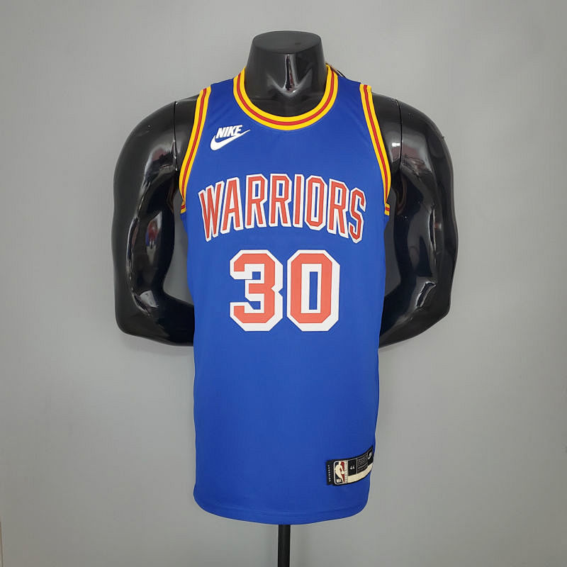 CURRY#30 75th Anniversary Warriors Blue NBA Jersey S-XXL