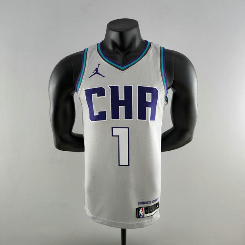 2019 Ball #1 Charlotte Hornets Grey NBA Jersey S-XXL