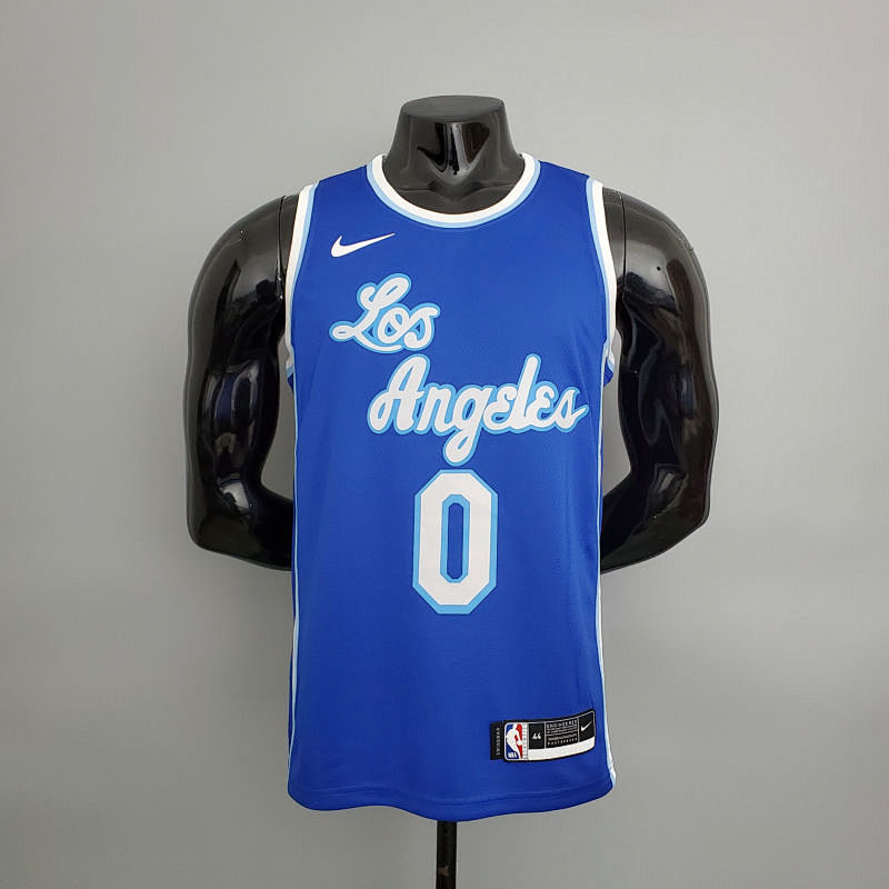 Lakers Westbrook#0 Latin Night (High Head) Blue NBA Jersey S-XXL