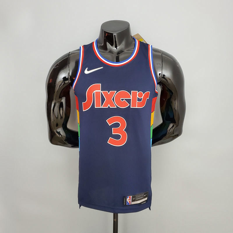 2022 Iverson#3 76ers Royal Blue NBA Jersey S-XXL