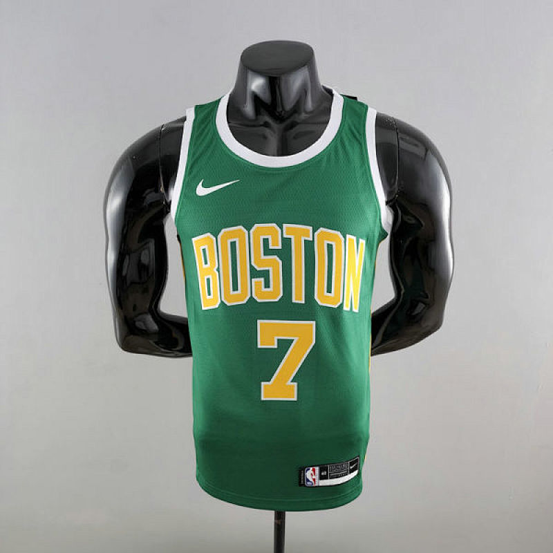 Boston Celtics BROWN#7 Green Gold NBA Jersey S-XXL
