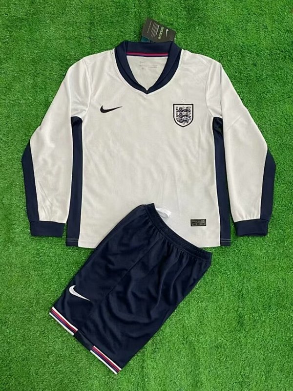 2024 England Home Kids Long Sleeve Jerseys