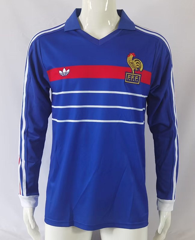 1982-84 France Home Retro Long Sleeve Jerseys
