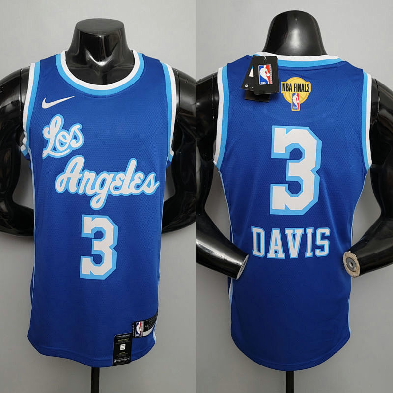 Retro night DAVIS #3 Lakers blue NBA jersey Size XS-XXL
