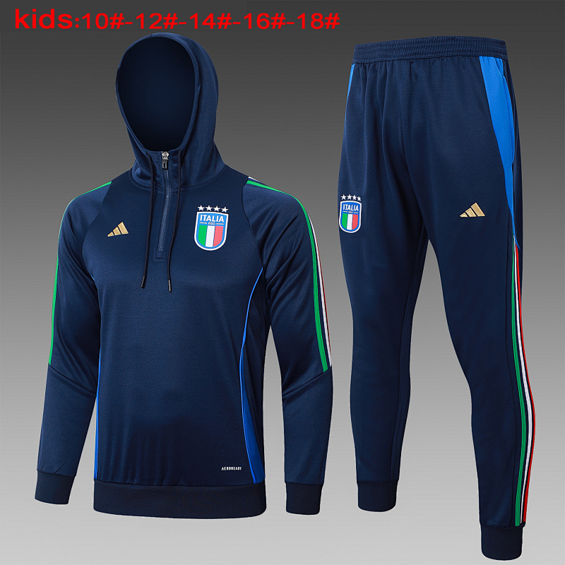 2024 Italy Kids Hoodie Long Sleeve Training Suit