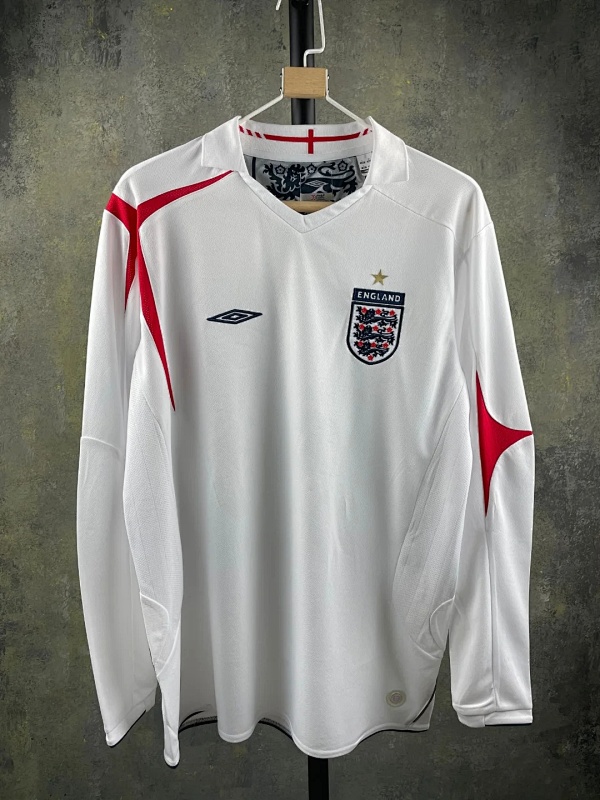 2006 England Home Long Sleeve Retro Jerseys