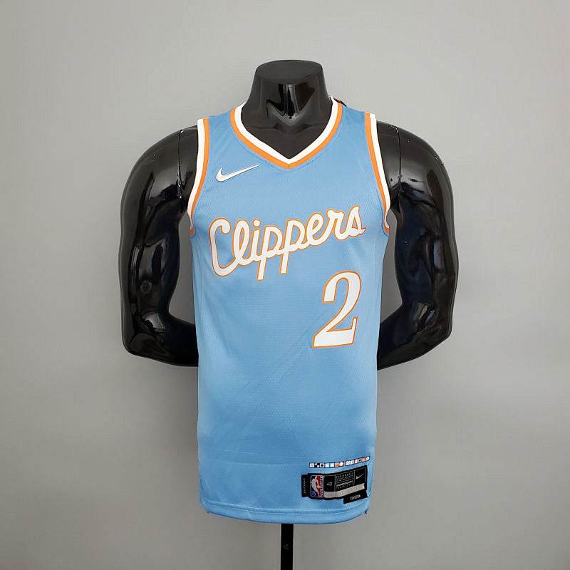 2022 season Leonard #2 Clippers City Edition Blue NBA Jersey S-XXL