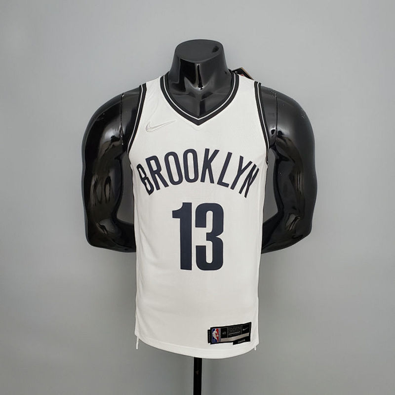 75th Anniversary Harden #13 Nets White NBA Jersey S-XXL
