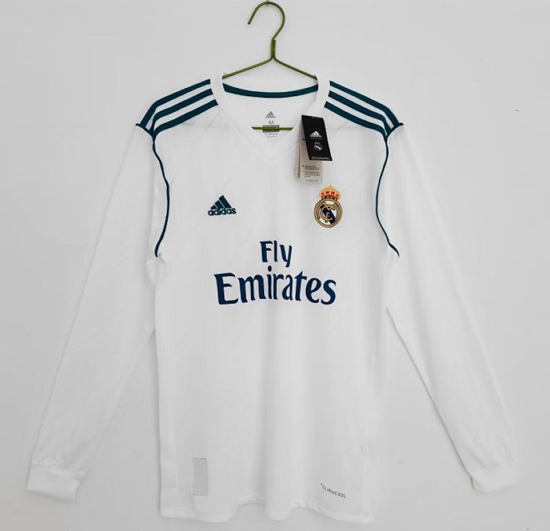 2017-18 Real Madrid Home Retro Long Sleeve Jerseys