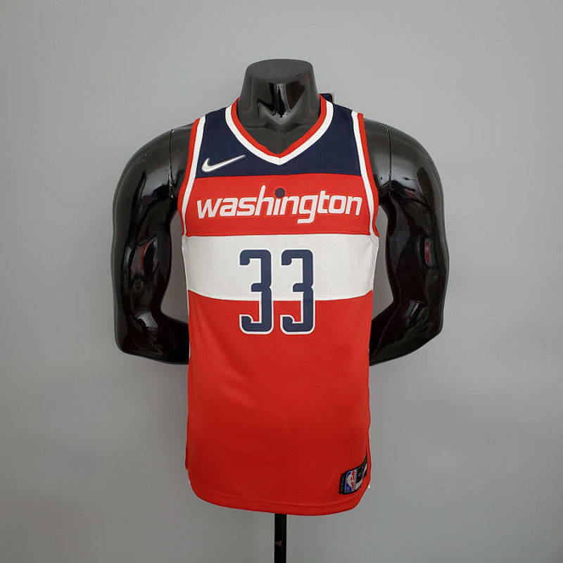 75th Anniversary Kuzma #33 Wizards Red, White and Blue NBA Jersey S-XXL