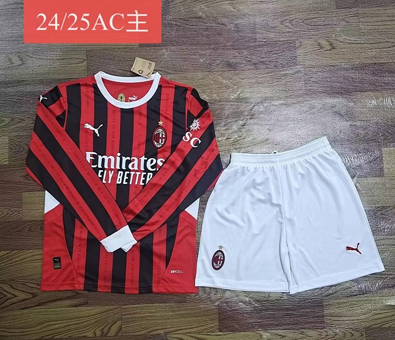 24-25 AC Milan Home Long Sleeve Jerseys