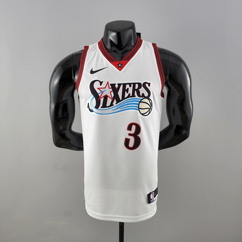 Retro Philadelphia 76ers Iverson #3 big meteor white NBA Jersey S-XXL