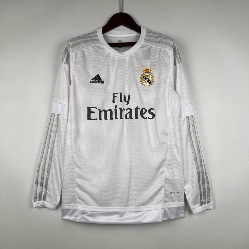 2015-16 Real Madrid Home Retro Long Sleeve Jerseys