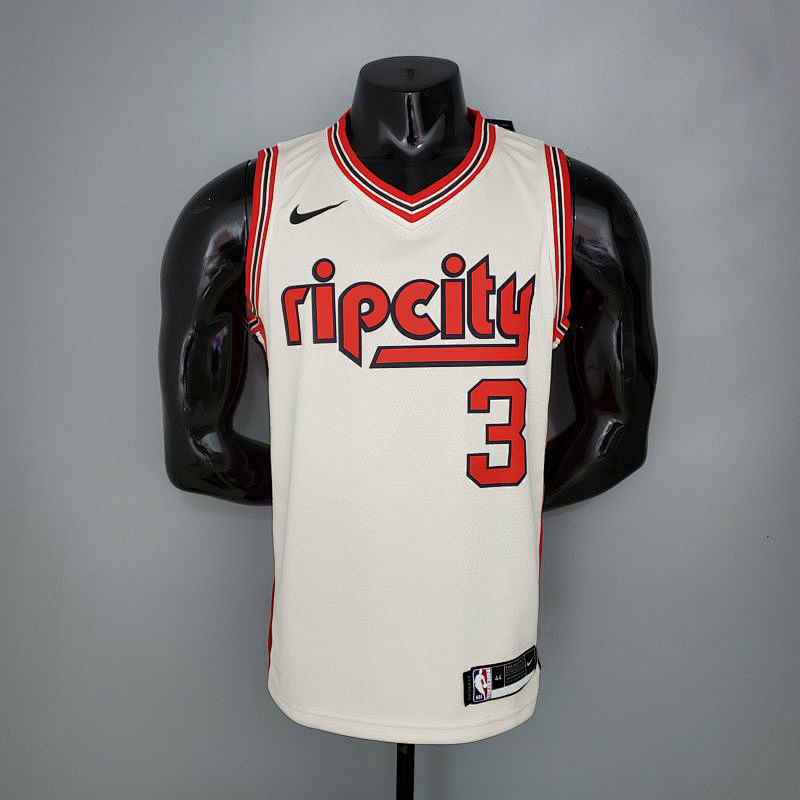 McCOLLUM#3 Portland Trail Blazers Beige NBA Jersey S-XXL