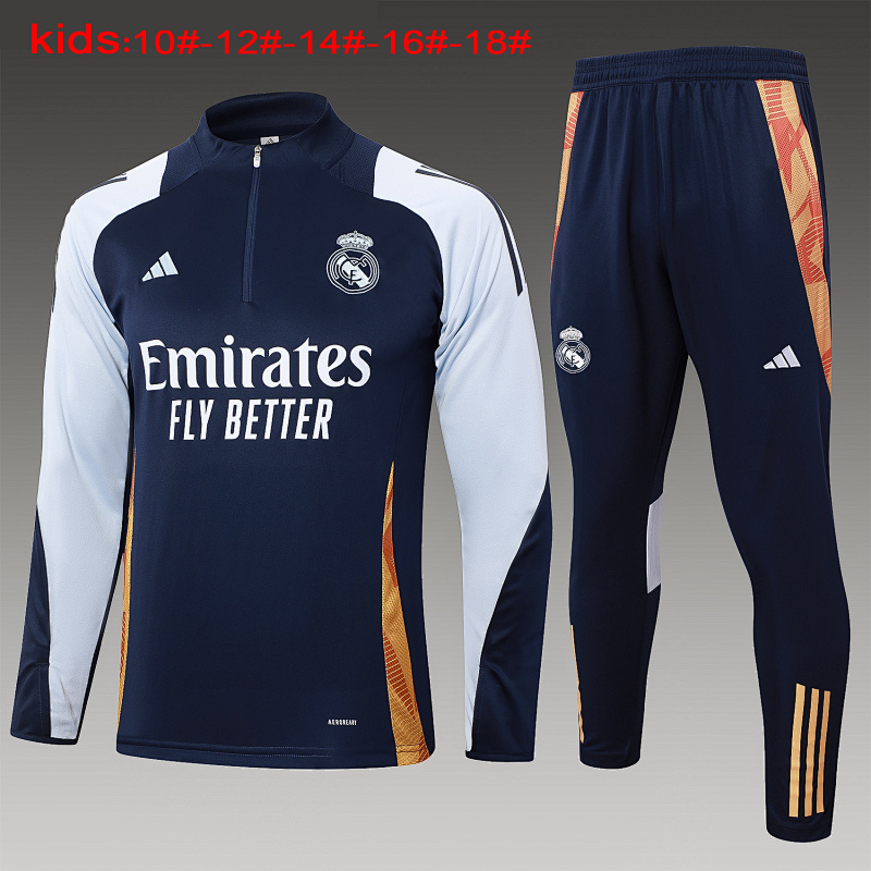 24-25 Real Madrid Kids Long Sleeve Training Suit