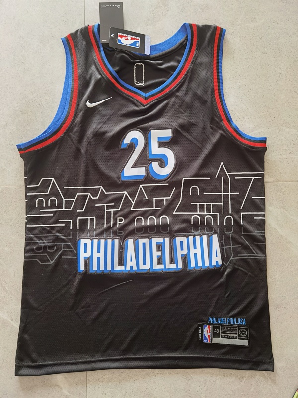 76ers #25 Dlack City Edition Embroidery