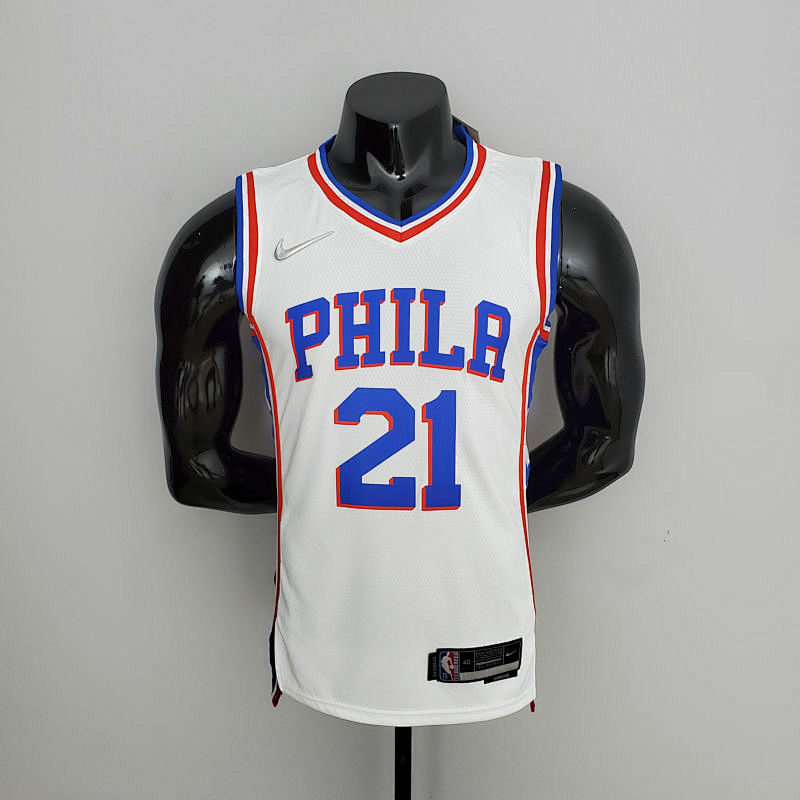 75th Anniversary Philadelphia 76ers EMBIID#21 White NBA Jersey S-XXL