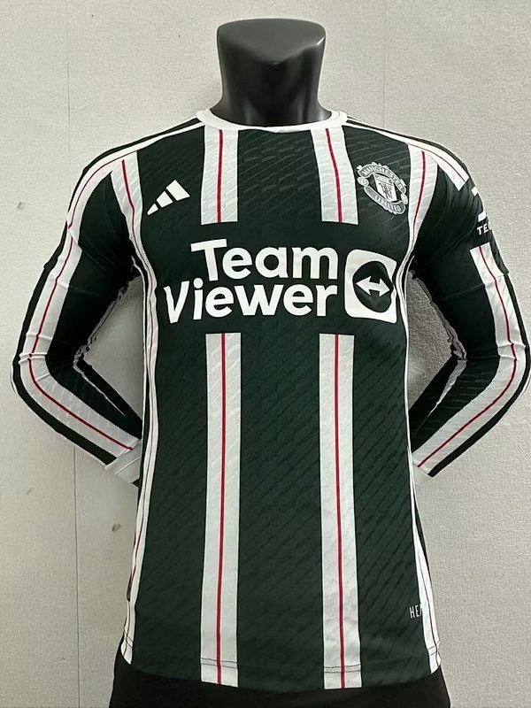 23-24 M-anchester U-nited Away Player Version Long Sleeve Jerseys