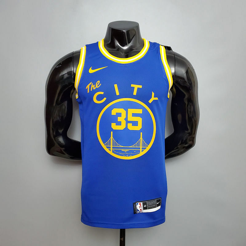 Tram version DURANT#35 Golden State Warriors blue NBA jersey S-XXL
