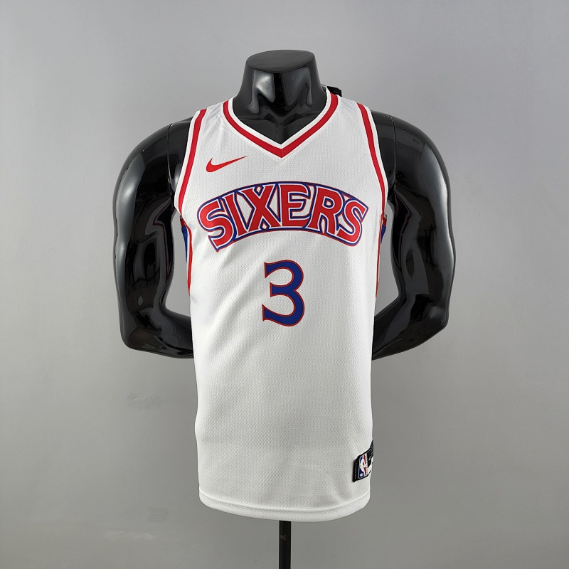 Rookie Philadelphia 76ers Iverson #3 white NBA Jersey S-XXL