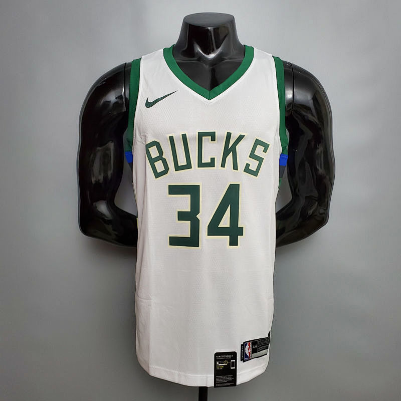 Antetokounmpo#34 Bucks white NBA jersey Size XS-XXL Nike connect recognition