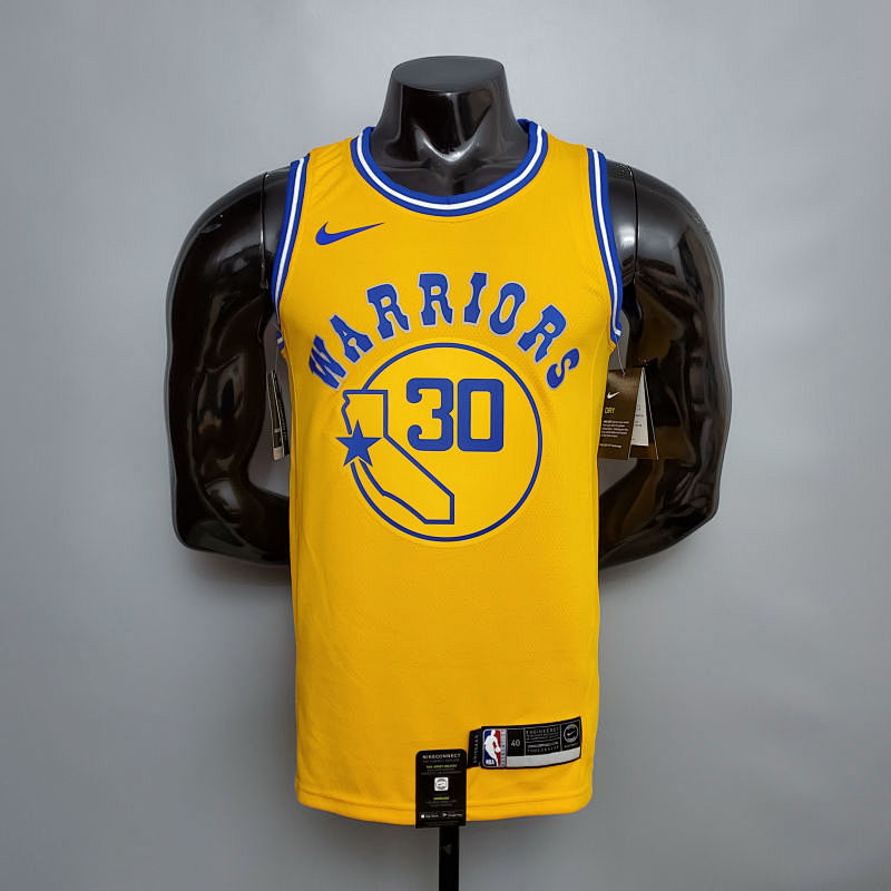 Retro version CURRY#30 Golden State Warriors yellow NBA jersey S-XXL