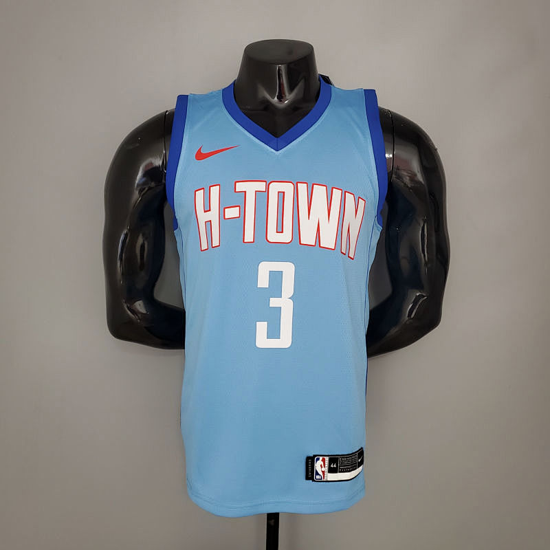 PAUL#3 2021 Rockets City Edition Blue NBA Jersey S-XXL