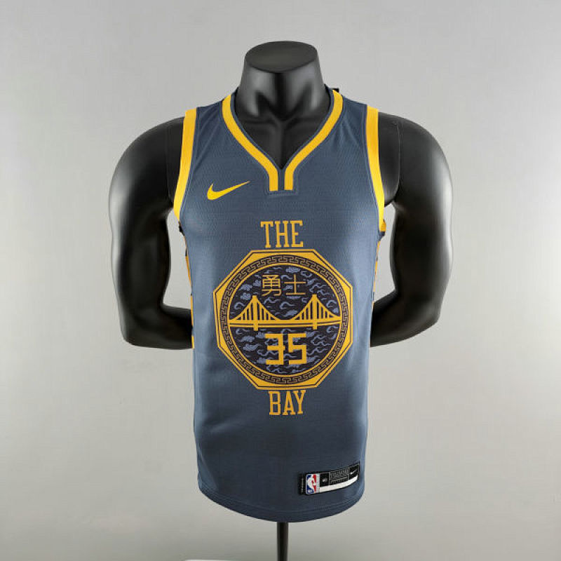 2018 DURANT #35 Golden State Warriors Grey NBA Jersey S-XXL