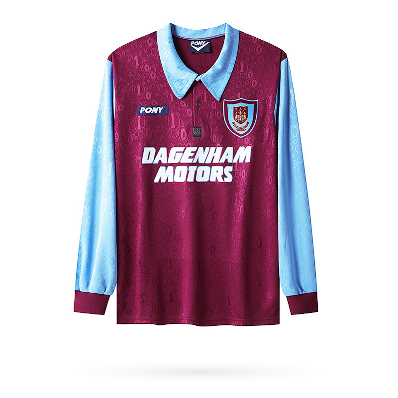 1995-97 West Ham United Home Retro Long Sleeve Jerseys