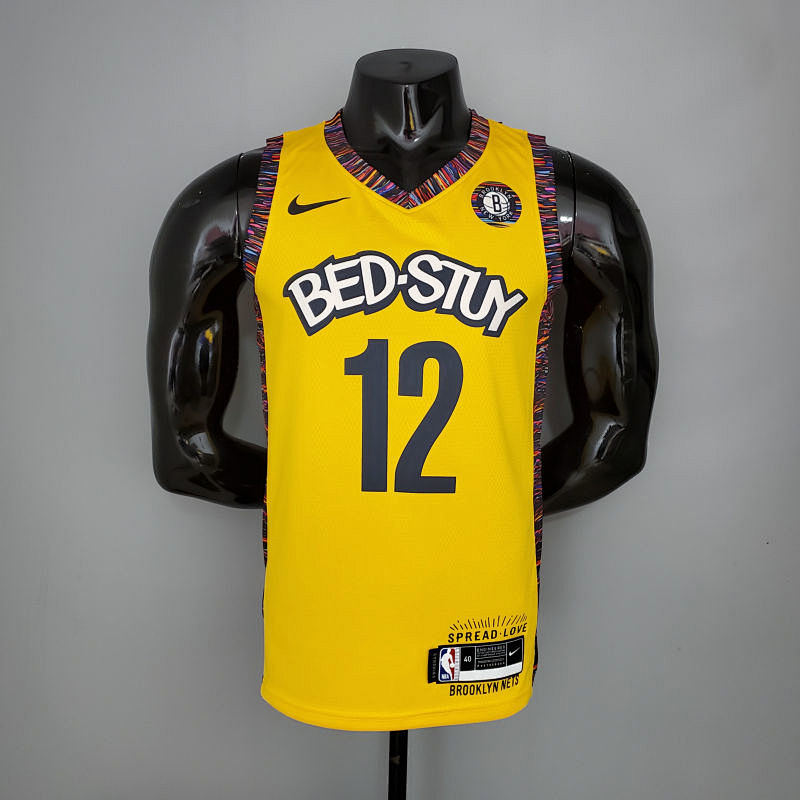 HARRIS#12 Brooklyn Nets Commemorative Edition Yellow NBA jersey Size S-XXL