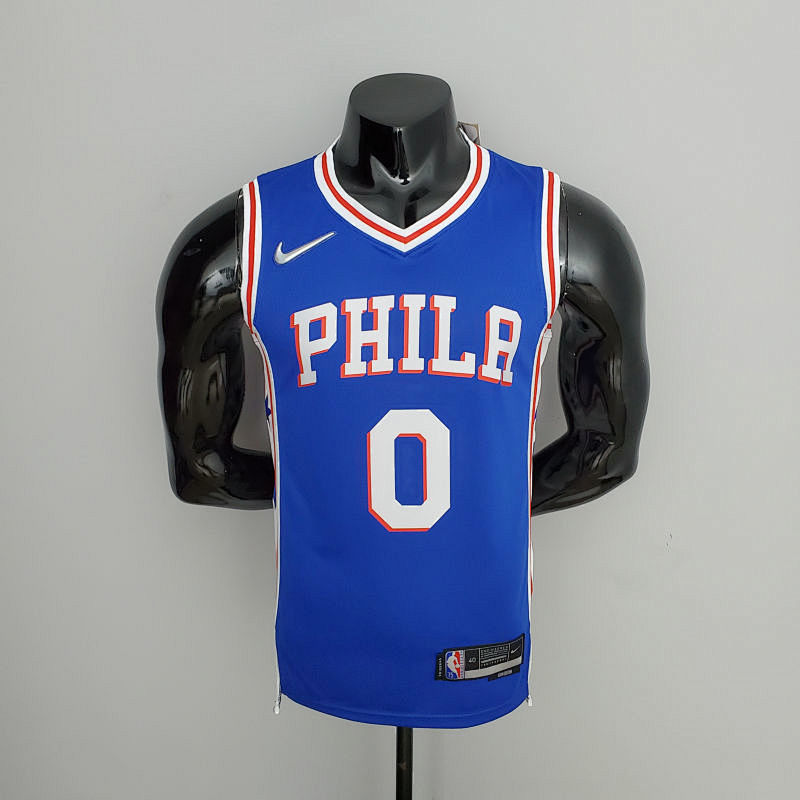75th Anniversary Philadelphia 76ers MAXEY#0 Blue NBA Jersey S-XXL